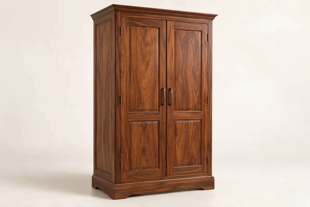 Two-Door Hardwood Wardrobe
